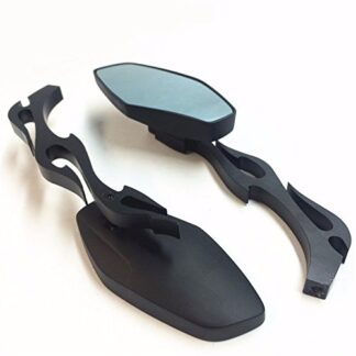 HK MOTO- Black mirrors with Fire Flame Bar Fit CBR600 600RR 900RR 929RR 954RR 1000RR RC51 Kawasaki Ninja 500 ZZR600 ZX6R/636/ZX6RR ZX750/ZX7/ZX7R ZX9/ZX9R