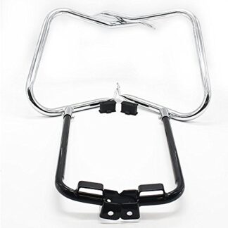 HK MOTO- Chrome Black Rear Saddlebag Bracket Guard Bars For 2014-2016 Harley Touring Street Road Glide Electra Glide Road King