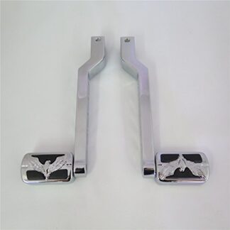 HK MOTO- Chrome Eagle Hawk Silver Circle Cut Heel/Toe Shift Lever w/ Shifter For Harley 1986-later FL Softail/ 1988-later Touring/ 2008-later Trike