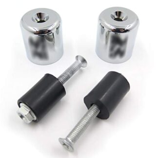 HK MOTO- Chrome Hand Bar End For Suzuki GSXR600 92-14/GSXR750 96-14/GSXR1000 01-14 Rubber