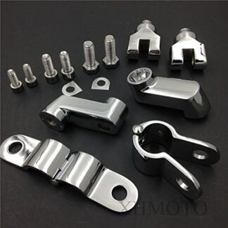 HK MOTO- Chrome Longhorn Footpeg Mounts Clamp For BSA Norton Triumph Bobber Chopper Cafe racer ATV UTV Scooter