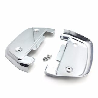 HK MOTO- Chrome Passenger Footboard Covers For 2006-later Dyna/ 1986-later FL Softail/ 1987-later Touring and Trike models with traditional D-shaped aluminum passenger footboards