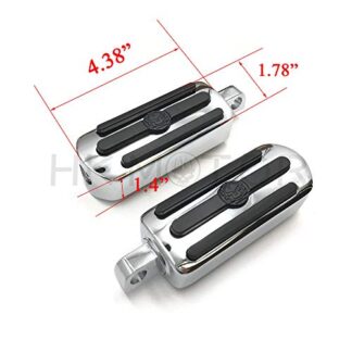 HK MOTO- Chrome Skull Footpegs Footrest For 1984-2016 Harley Davidson models with male mount-style foot peg support (V Rod Muscle/Tri Glide/SuperLow)
