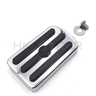 HK MOTO- Chrome Skull Large Brake Pedal Pad For Harley Davidson '12-later Dyna FLD, 86-later FL Softail and '80-later Touring models(V Rod Muscle/Tri Glide/SuperLow)