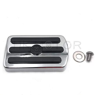 HK MOTO- Chrome Skull Large Brake Pedal Pad For Harley Davidson '12-later Dyna FLD, 86-later FL Softail and '80-later Touring models(Fat Boy S/Heritage Softail Classic)