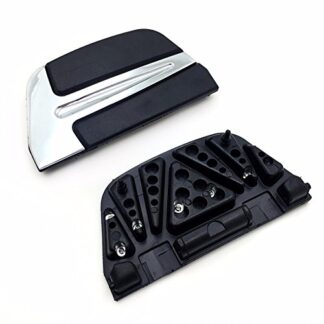 HK MOTO Chrome Slipstream Passenger Footboard Insert Kit- Traditional Shape For Harley Street Bob FXDB/ Road Glide FLTRX/ Fat Boy FLSTF (Aftermarket Replace No.50500096)