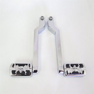 HK MOTO- Chrome Zombie Silver Groove Cut Heel/Toe Shift Lever w/Shifter For Harley 1986-later FL Softail/1988-later Touring/2008-later Trike