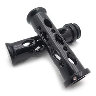 HK MOTO- Cnc Billet 7/8'' Hand Grips Plain End For Japanese Bike Suzuki Black