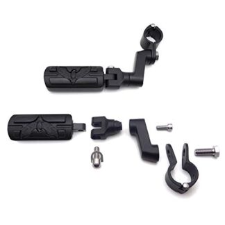 HK MOTO- Eagle Hawk Shape 1 1/4" Highway Radical Stiletto 4475 Foot Pegs Clamps For Harley Sportster Touring Black Body Black Rubber