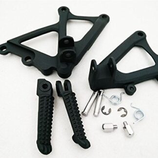 HK MOTO- Front Rear Rider Foot Rest Pegs Brackets For 2009-2011 Yamaha R1 BLACK