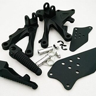 HK MOTO- Front Rider Foot Rest Pegs Brackets For 2006 2007 2008 2009 2010 KAWASAKI ZX-10R Black