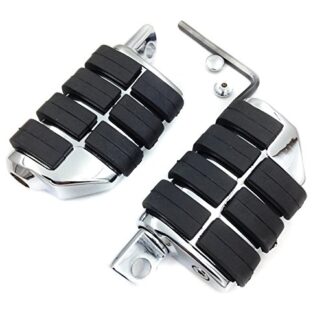 HK MOTO- High Quality 1.25" Chromed Highway Clamps 1 1/4" Large Foot Pegs For YAMAHA V-STAR Roadstar KAWASAKI VULCAN