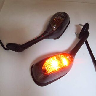 HK MOTO- Integrated Turn Signal Mirrors For 2005-2012 Suzuki Gsx-R Gsxr 1000 Carbon Smoke
