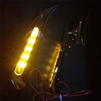 HK MOTO- LED turn signals Running Blade Mirror for CBR600 900 929 954 1000RR OVAL Shape