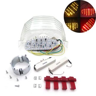 HK MOTO- Led Tail Brake Light Turn Signals For 2004-2009 Yamaha Fz6 Fazer 600 Clear