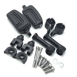 HK MOTO- Motorcycle Black Adjustable Peg Mounting Kit AirFlow Foot Peg Footrest For Harley Davidson Sportster 883 1200 Street Bob Softail CVO 1 inch (1") 25mm Front Engine Guard