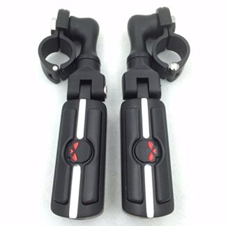 HK MOTO- Motorcycle Black Short Adjustable Peg Mounting Kit Skull Zombie Foot Peg Footrest For Harley Davidson Sportster 883 1200 Street Bob Softail CVO 1 inch (1") 25mm Front Engine Guard