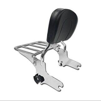 HK MOTO- Skull Backrest Sissy Bar w/ Luggage Rack for 97-08 Harley Road King FLHT FLHX FLTR