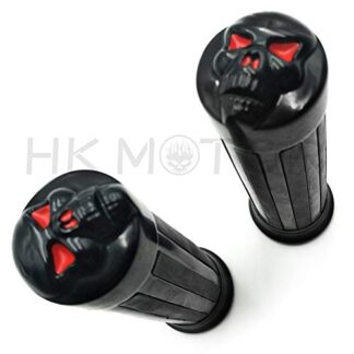 HK MOTO- Skull style Hand Grips 1" Handlebar fit for Harley XL 883 Hugger Sportster Cruiser Black