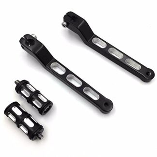 HK MOTO Style 009A- Motorcycle Black Aluminum Heel Toe Shift Levers/Gear Shift Pedal Levers w/ Shifter Pegs For Harley Davidson Electra Glide 1988 and later