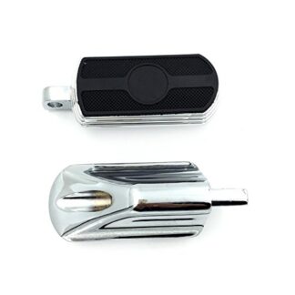 HK MOTO- Style 106- Chrome Motorcycle Footpeg Foot Pegs Footrest For 1984-2017 All Harley-Davidson (Street 500/ Softail Slim/ Roadster)