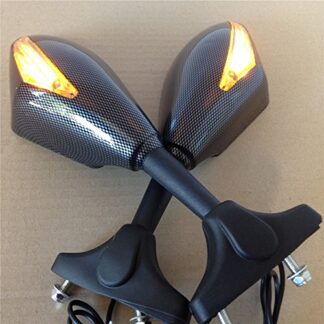 HK MOTO- Turn Signal Mirrors Fit For Suzuki Gsxr Hayabusa Sv650S Katana Rf600R Carbon+Cl