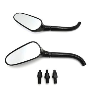 HK MOTO- Universal Custom Small Motorcycle Golf Club Mirrors Fit For Harley Yamaha Black