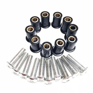 HK MOTO- Windshield Bolts Screw Nuts kits for Suzuki Yamaha Kawasaki Ducati Silver