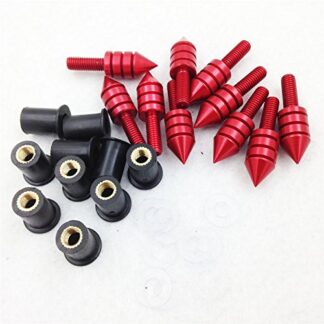 HK MOTO- Windshield Spike Bolts Nuts Screw for Yamaha Kawasaki Ducati Suzuki Red