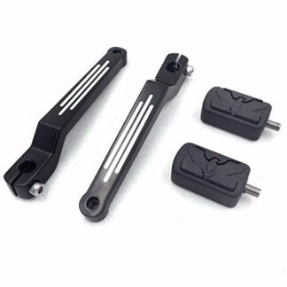 HK Moto- Black Eagle Hawk Silver Groove Cut Heel/Toe Shift Lever with Shifter Footrest Foot Pegs For Harley Davidson 1986-later FL Softail/ 1988-later Touring/ 2008-later Trike