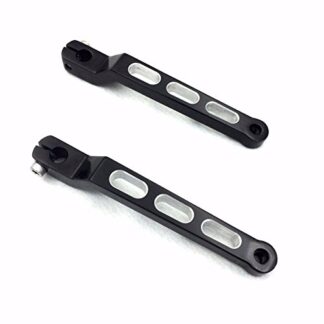 HK Moto- Black Silver Cut Edge Heel/Toe Shift Lever For Harley Davidson 1986-later FL Softail/ 1988-later Touring/ 2008-later Trike