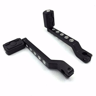 HK Moto- Black Skull Silver Circle Cut Heel/Toe Shift Lever with Shifter Footrest Foot Pegs For Harley Davidson 1986-later FL Softail/ 1988-later Touring/ 2008-later Trike