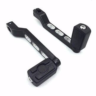 HK Moto- Black Skull Silver Cut Edge Heel/Toe Shift Lever with Shifter Footrest Foot Pegs For Harley Electra Glide Trike Tri Street Glide Road Glide