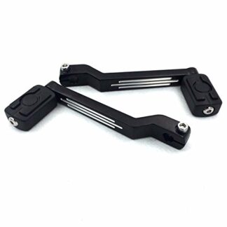 HK Moto- Black Skull Silver Groove Cut Heel/Toe Shift Lever with Shifter Footrest Foot Pegs For Harley Electra Glide Trike Tri Street Glide Road Glide