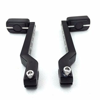 HK Moto- Black Skull Style Silver Circle Cut Heel/Toe Shift Lever with Shifter Footrest Foot Pegs For Harley Davidson 1986-later FL Softail/ 1988-later Touring/ 2008-later Trike