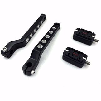 HK Moto- Black Zombie Silver Circle Cut Edge Heel/Toe Shift Lever with Shifter Footrest Foot Pegs For Harley Davidson 1986-later FL Softail/ 1988-later Touring/ 2008-later Trike