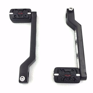 HK Moto- Black Zombie Style Silver Cut Edge Heel/Toe Shift Lever with Shifter Footrest Foot Pegs For Harley Electra Glide Trike Tri Street Glide Road Glide