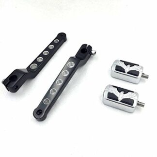 HK Moto- Chrome Eagle Hawk Silver Circle Cut Heel/Toe Shift Lever with Shifter Footrest Foot Pegs For Harley Davidson 1986-later FL Softail/1988-later Touring/2008-later Trike