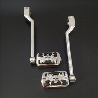HK Moto- Chromed 2 PCs Billet Style Heel/Toe Shift Lever Gear Shift Foot Lever with Zombie Foot Peg Footresr For Harley FL Softail Touring Trike FLST FLT FLHT Road King Street Glide CVO