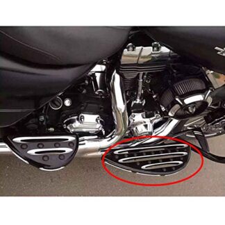 HK Moto- Front Black CNC Deep Cut Driver Stretched Floorboards For Harley Davidson Touring Road King FLHR /Touring Street Glide CVO /Trike Street Glide