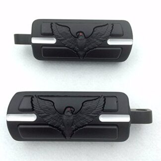 HK Moto Motorcycle Black Eagle Hawk Shape Foot Pegs Fits most models with H-D male mount-style footpeg supports