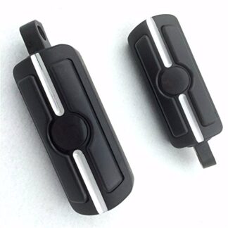 HK Moto Motorcycle Black Skull Groove Foot Pegs Footrest Kit For Harley Dyna Glide Fat Bob Street Bob