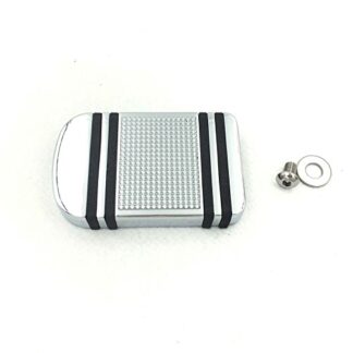 HK Moto- Motorcycle Chrome Aluminum Edge Cut Brake Pedal Pad Cover For Harley Davidson 2012-later Dyna FLD/1986-later FL Softail/ 1980-later Touring