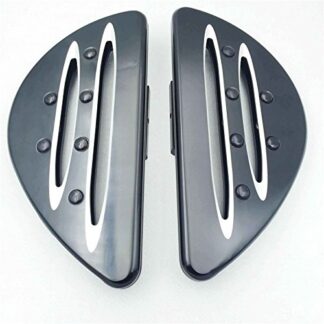 HK Moto- Rare Black CNC Deep Cut Passenger Stretched Floorboards For 1986-2015 Harley Touring/ 1986-2015 Softail FL /1986-2015 Dyna FLD