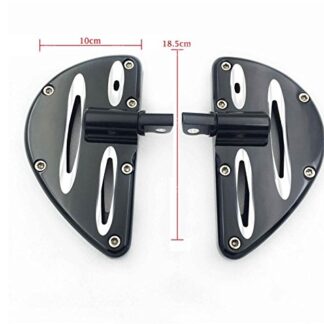 HK Moto- Rear Black CNC Deep Cut Passenger Stretched Floorboards For Harley Davidson Touring Road Glide Custom Road King Classic CVO