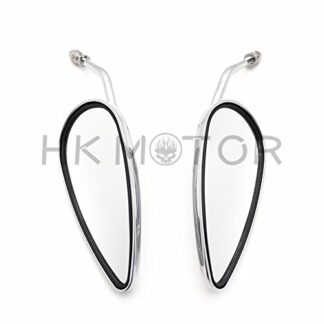 HK- Pair Chrome Teardrop Racing Mirrors For Harley Street Glide Road Glide