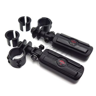HONGK- 1" 1 1/4" Highway Radical Skull Foot Pegs Clamps mounting Bracket Compatible with Harley Sportster 883 1340 Black [B07FJP2FH3]