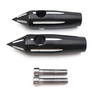 HONGK- 1'' SPIKE CUSTOM 4" RISE BILLET HANDLEBAR RISERS Compatible with HARLEY-DAVIDSON CHOPPER BLACK [B01BN0G1IU]