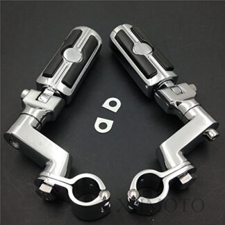 HONGK- 1.5" Highway Radical Skull Foot Pegs Clamps Compatible with Harley Sportster 883 1340 XL1200 Chrome [B07FJQVB3D]
