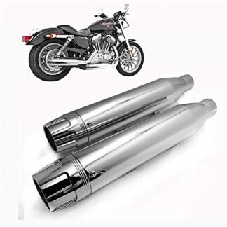 HONGK- 3" CHROME MUFFLER SLIP ON EXHAUST Compatible with Harley NIGHTSTER XL 883 2014-2018 FITMENT [B01LYGYSAQ]